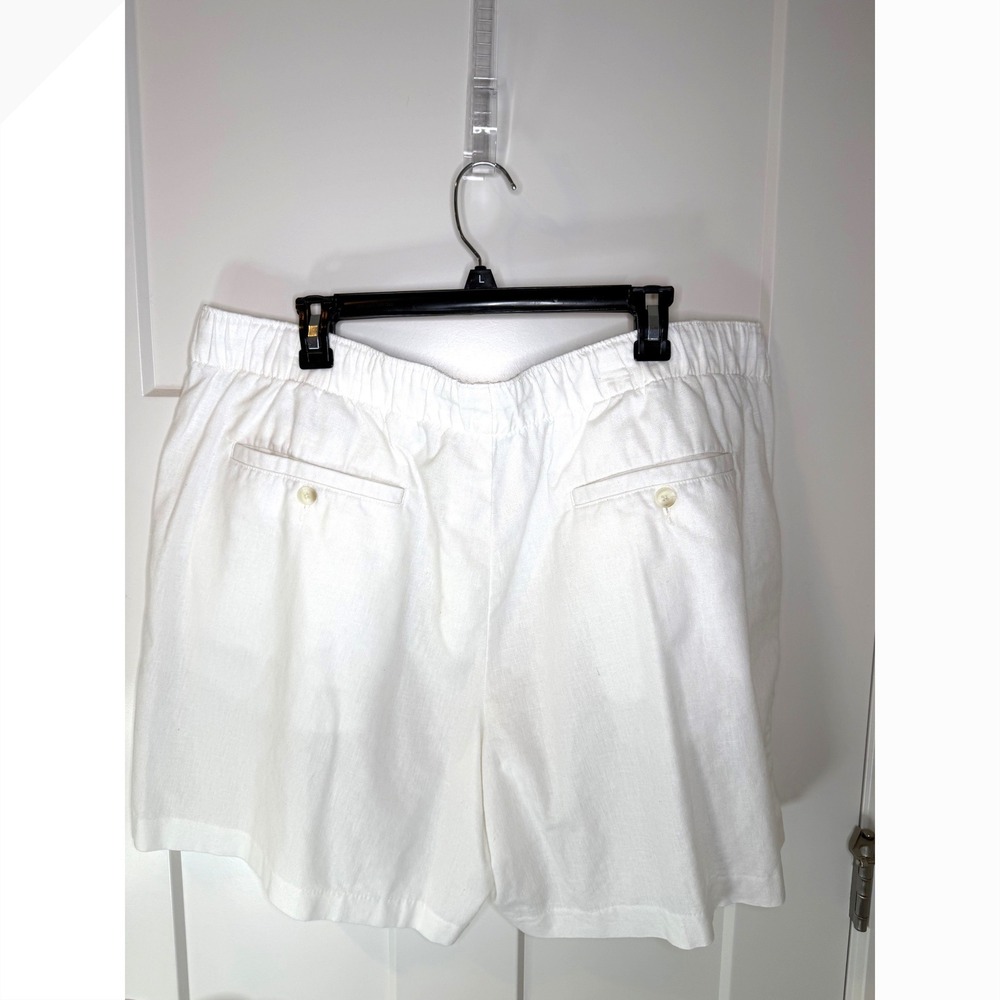 Perry Ellis White Linen Blend Drawstring Shorts Womens XXL Plus Size Casual - Picture 3 of 11
